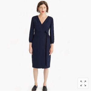 J. Crew 365 Navy Blue Crepe Wrap Career Dress  Size 8T